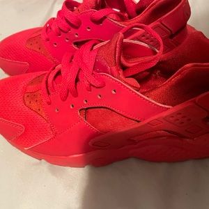 Red huaraches shoes